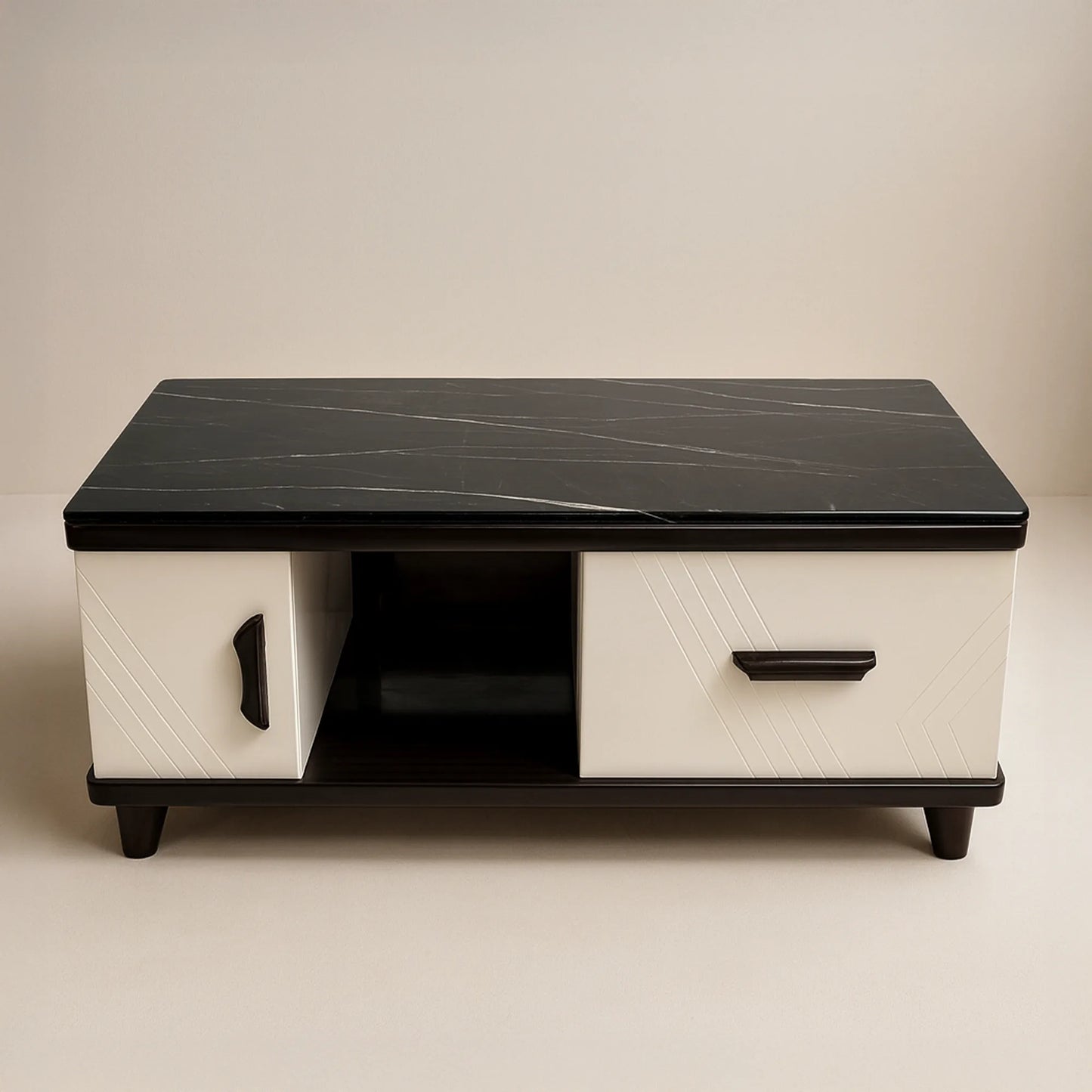 Contemporary Centre Table with Marble Top & Hidden Storage | MDF Board | Home & Office Lounge