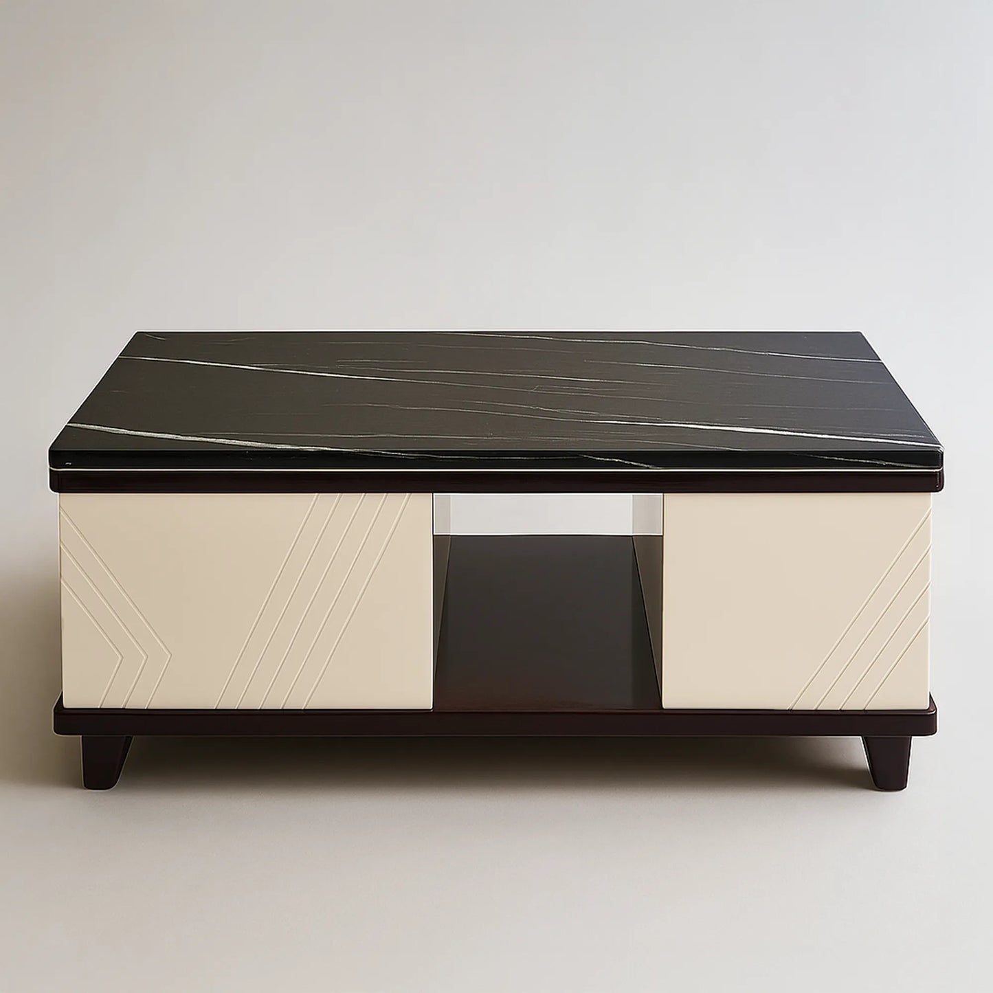 Contemporary Centre Table with Marble Top & Hidden Storage | MDF Board | Home & Office Lounge