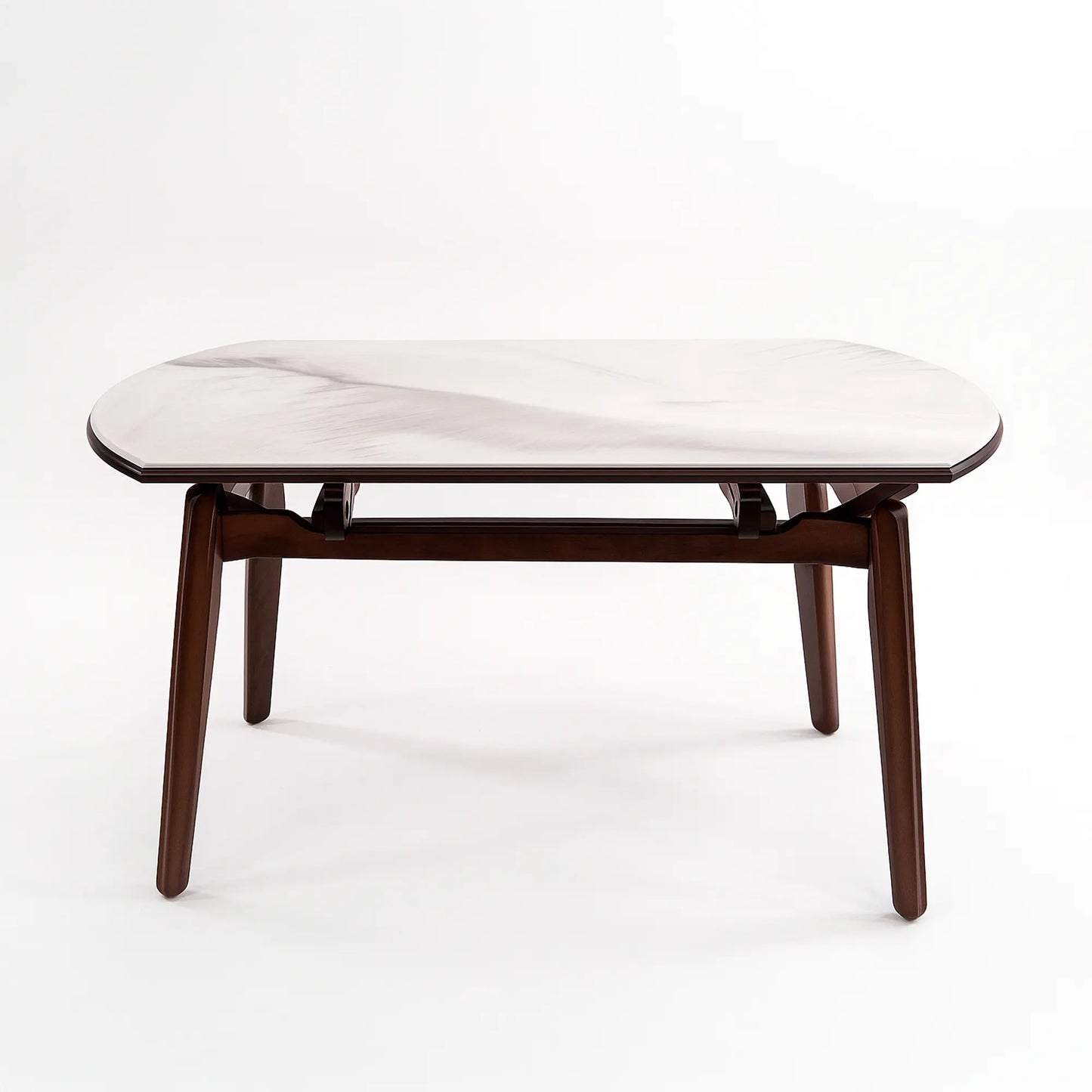 Convertible Marble Dining Table Set for Homes & Apartments – Rectangle to Round