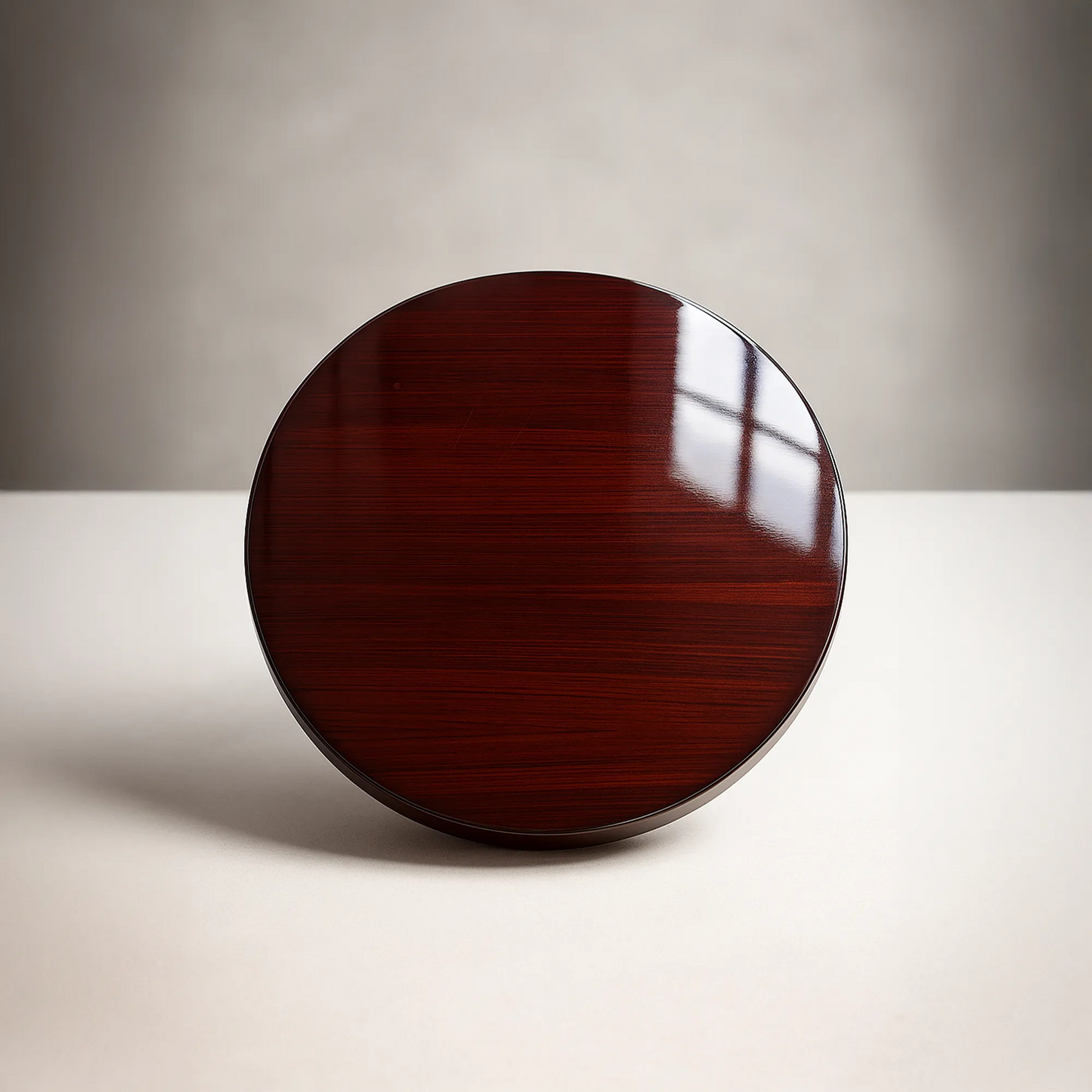 Walnut Finish Round Centre Table | MDF Board, Premium Polish | Living & Drawing Room | Free Shipping Kolkata