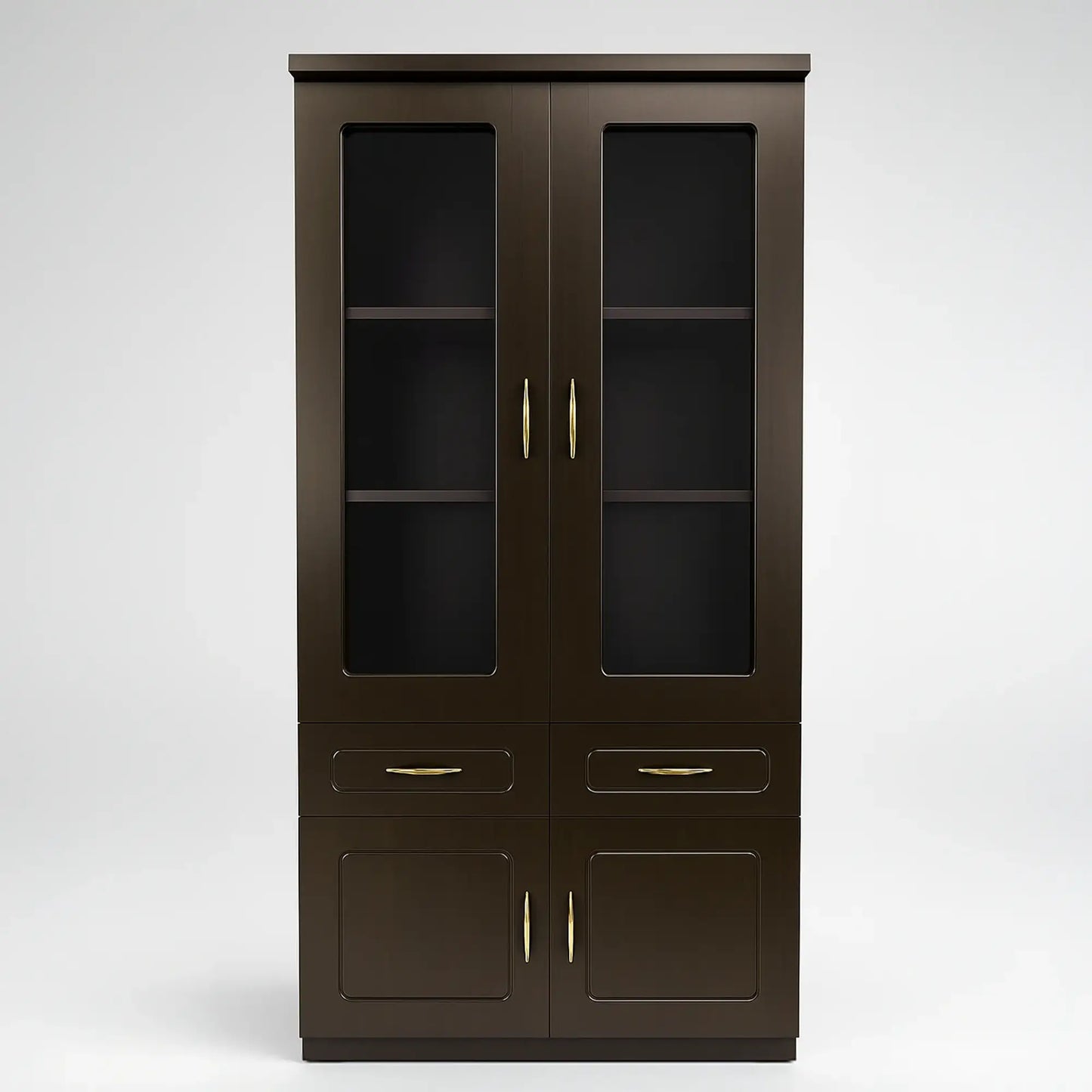 Classic 2 Door Bookshelf | Espresso Finish