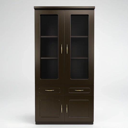 Classic 2 Door Bookshelf  | Espresso Finish