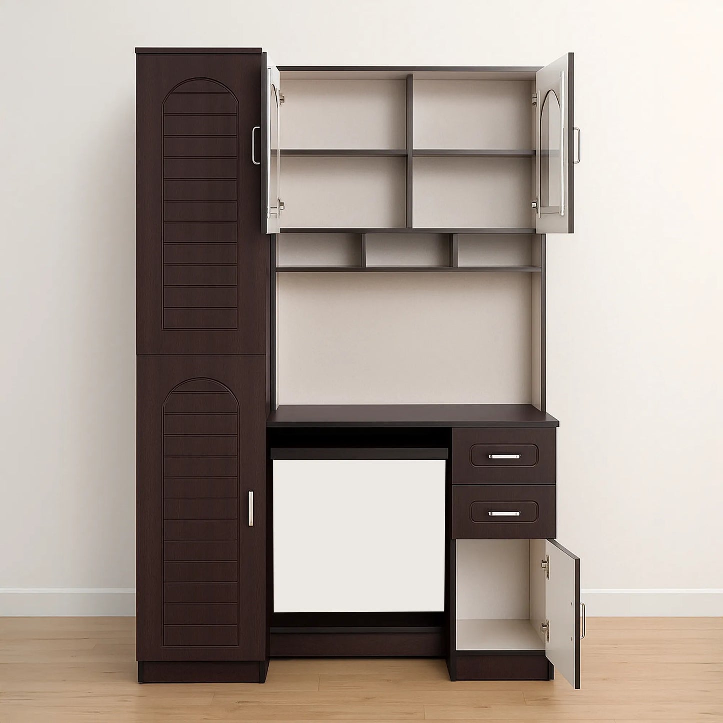 Verona Executive Computer Desk with Tall Cabinet