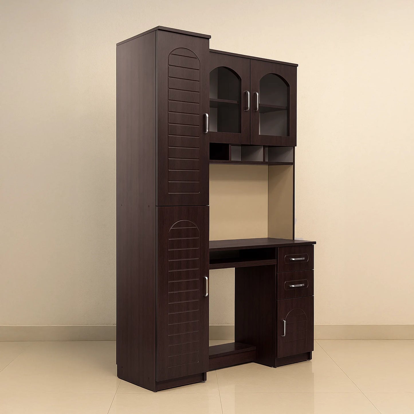 Verona Executive Computer Desk with Tall Cabinet