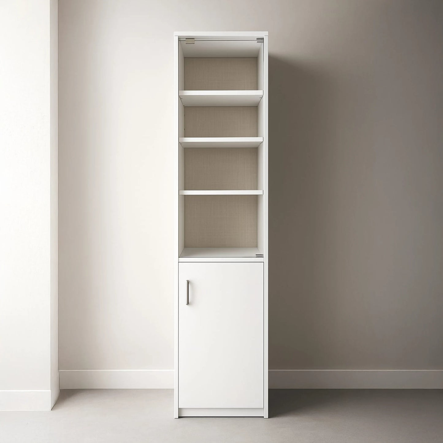 Half-Glass Bookshelf White MDF Bookshelf