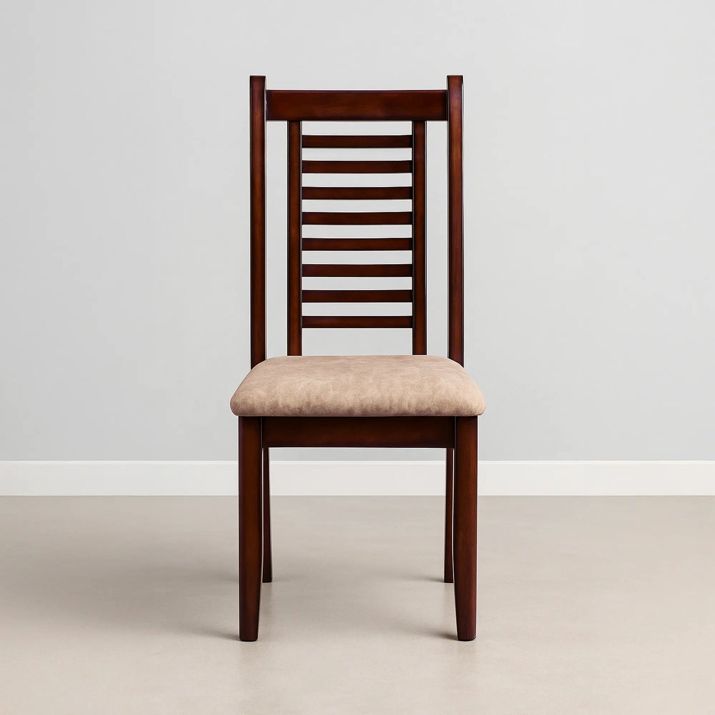 Stylish Marble Dining Table Set with 4 Cushioned Wooden Chairs – Classic Walnut Finish