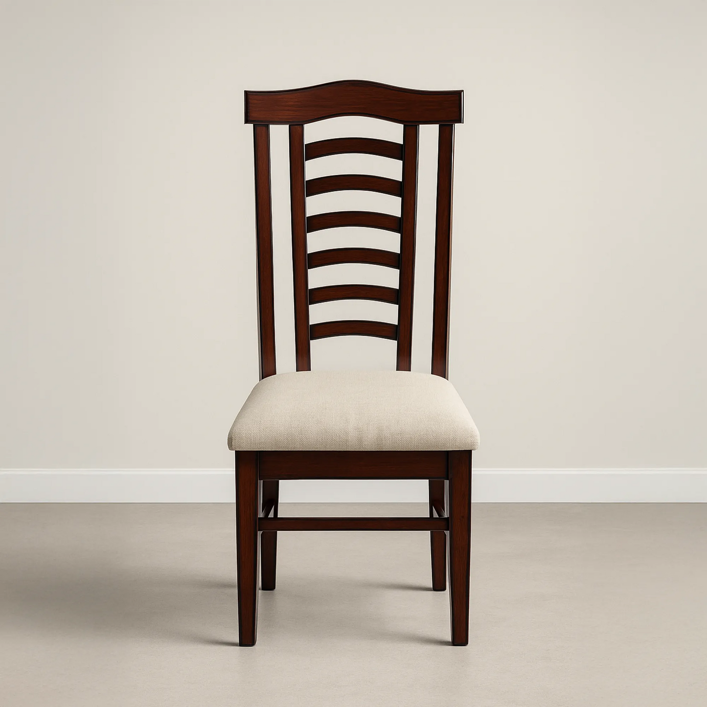 Stylish Marble Dining Table Set with 4 Cushioned Wooden Chairs – Classic Walnut Finish