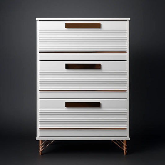 Flap White & Bronze Fluted Shoe Rack