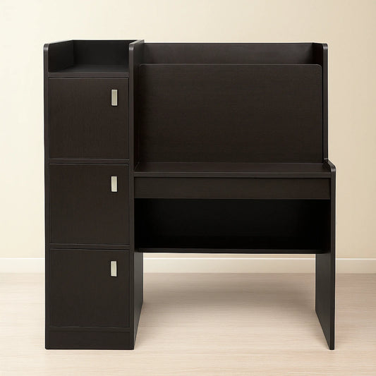 Modern Study Table with Hutch and Cabinets