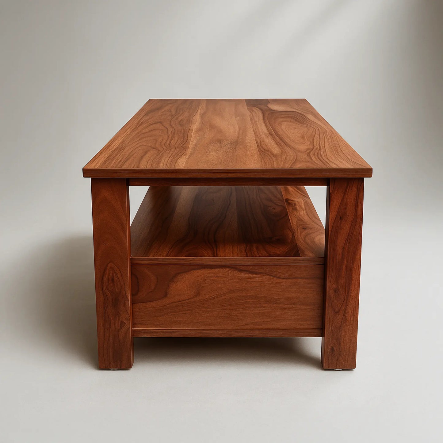 Space-Saving Living Room Centre Table with Storage | 32 × 20 in | MDF | Walnut Look | Free Delivery Kolkata