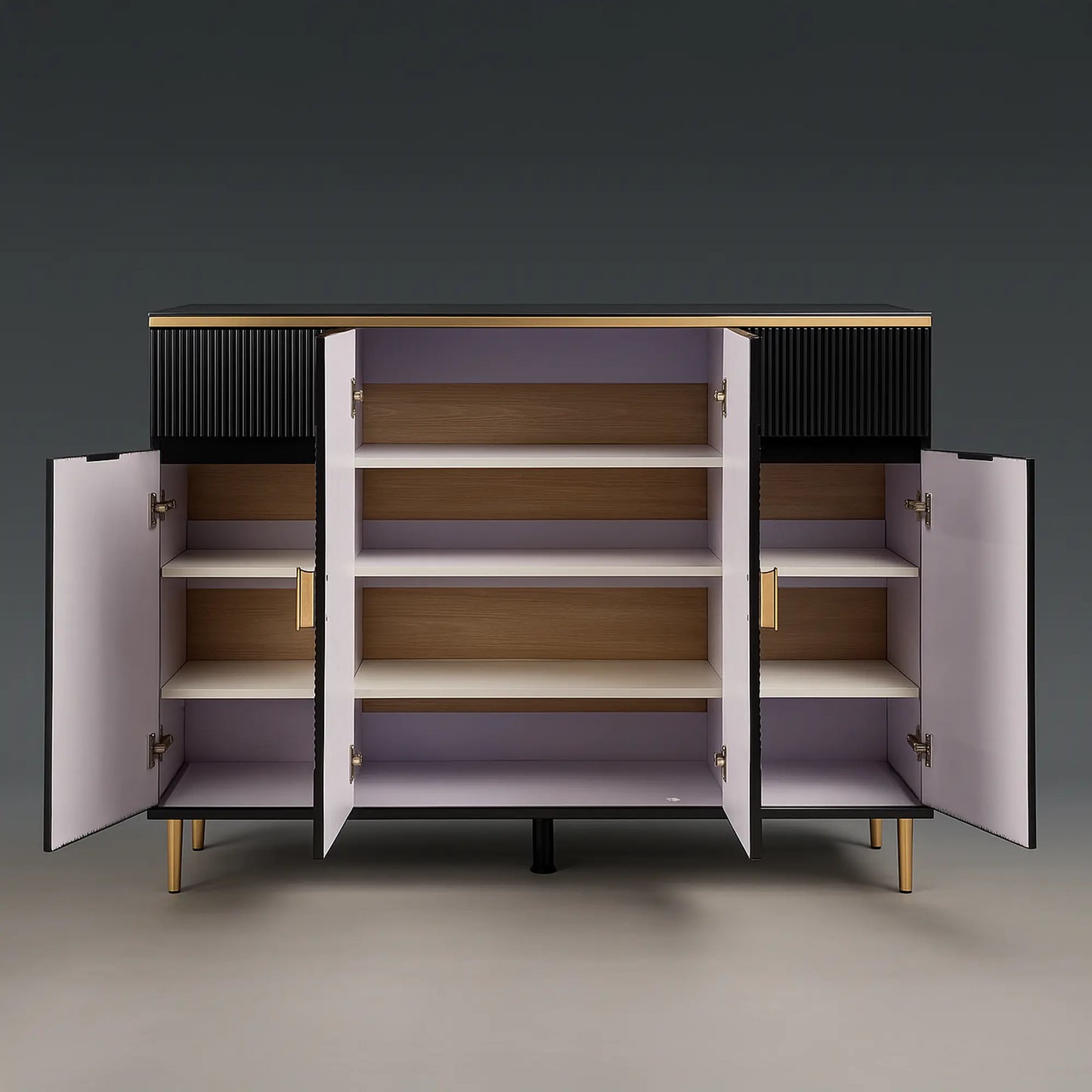 Multipurpose & Shoe Cabinet with Glass Top