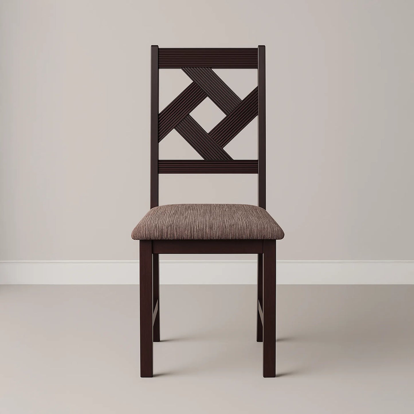 Premium Wooden Dining Table Set with 4 Cushioned Chairs – Elegant Brown Finish