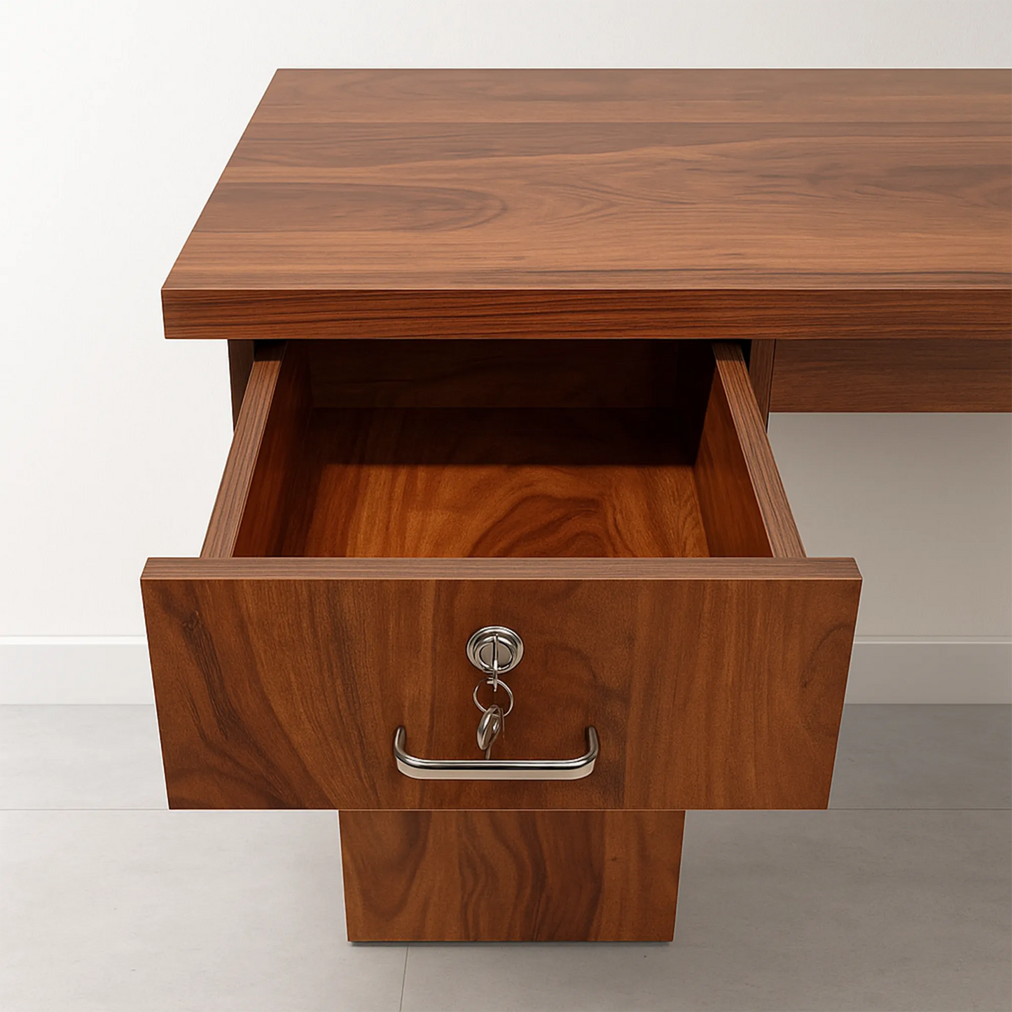 Sahara Office Table with Dual Cabinets & Keyboard Tray