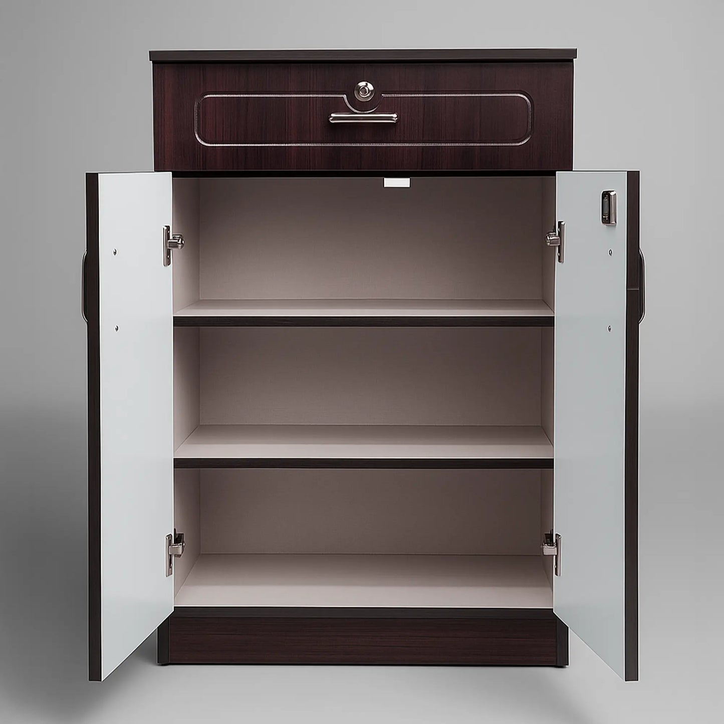 Ivory MPC Two-Door Shoe Rack Cabinet