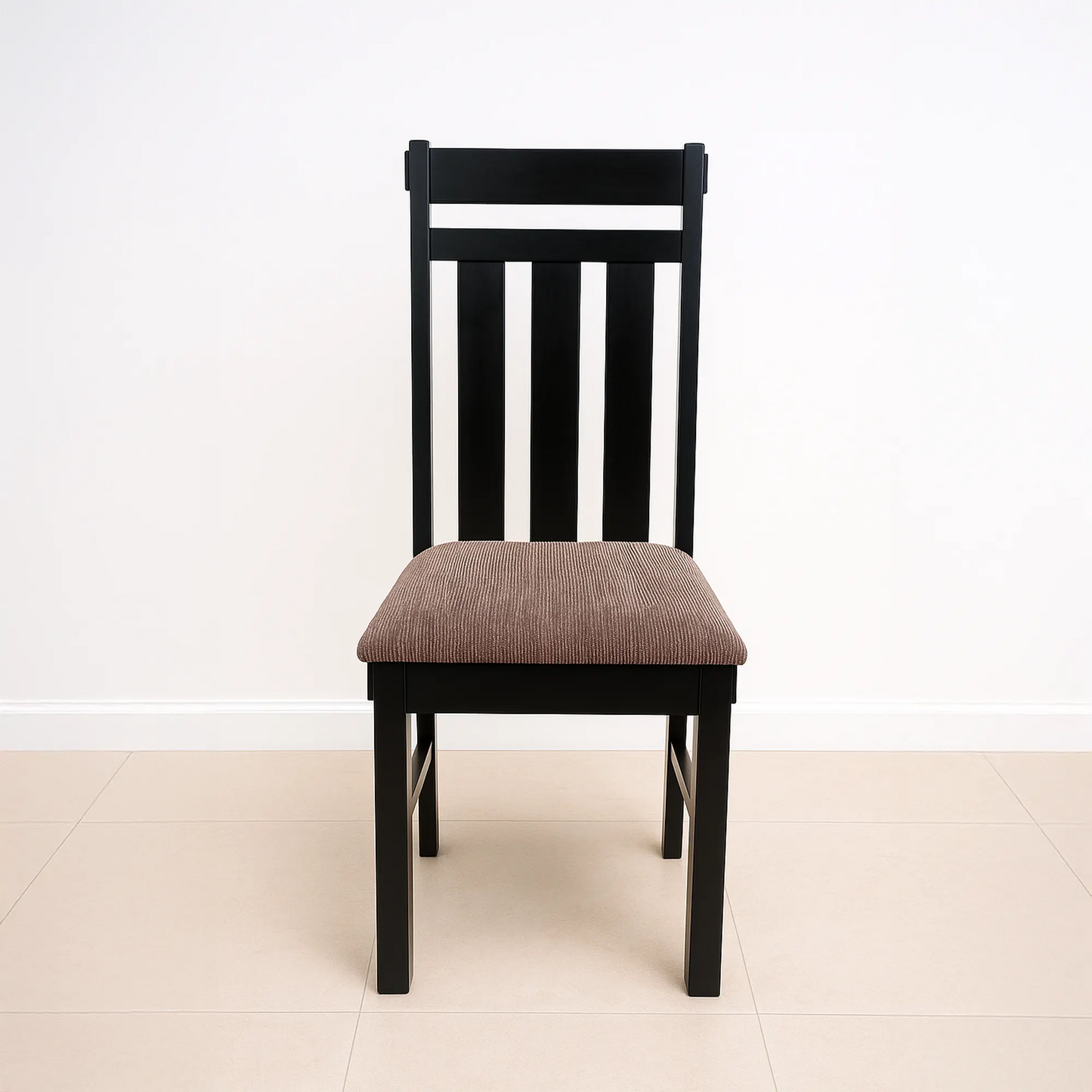 Sleek Glass Dining Table Set with 4 High-Back Cushioned Chairs – Black Finish