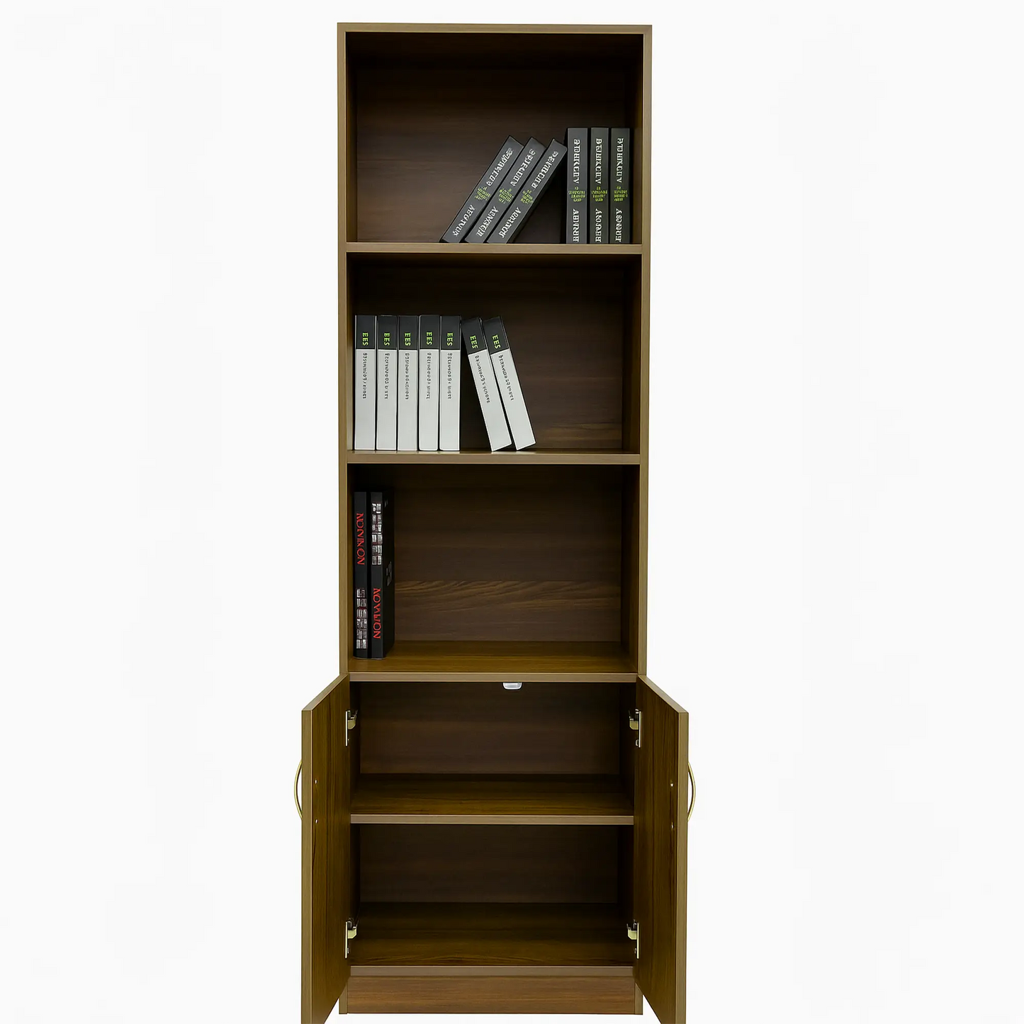 Open Bookshelf & Lockable Base Cabinet