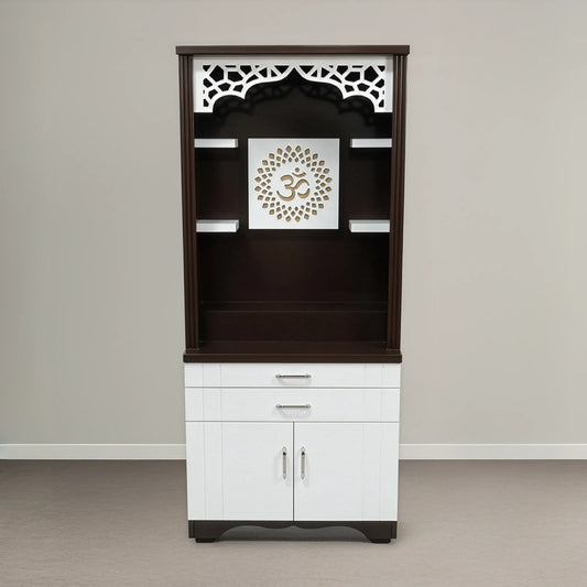 Designer Home Temple with Warm LED, Shelving & Base Cabinet