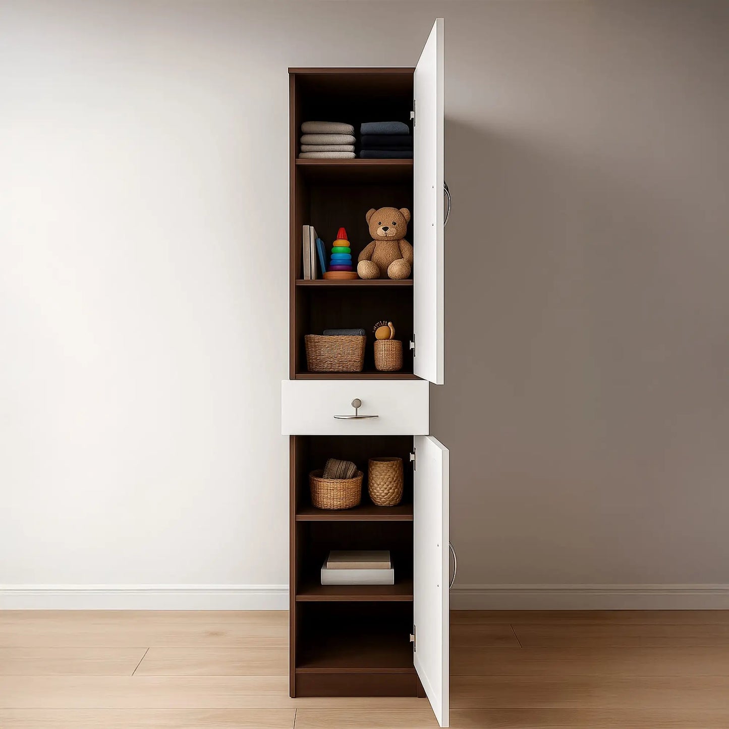 White Single Door Bookshelf