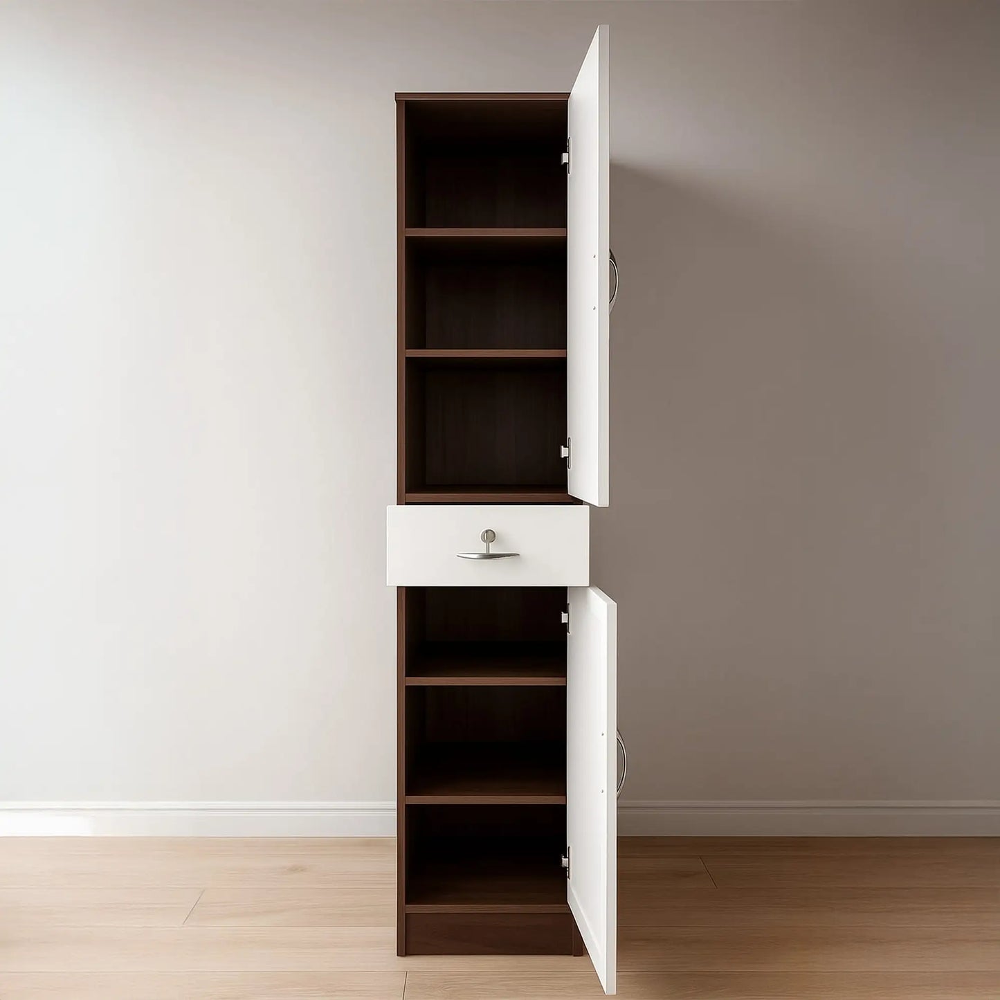 White Single Door Bookshelf