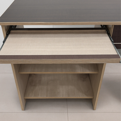 Modern Computer Desk with Keyboard Tray & Lockable Drawer