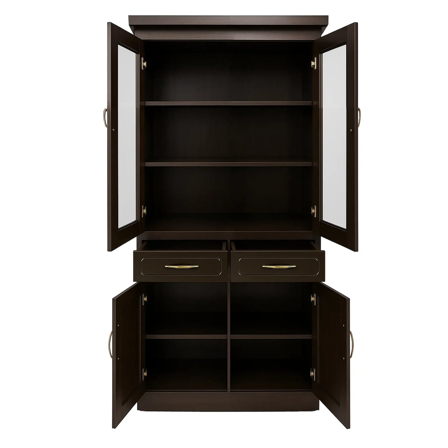 Classic 2 Door Bookshelf  | Espresso Finish