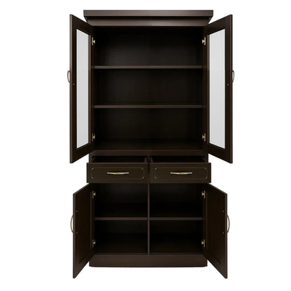 Classic 2 Door Bookshelf  | Espresso Finish