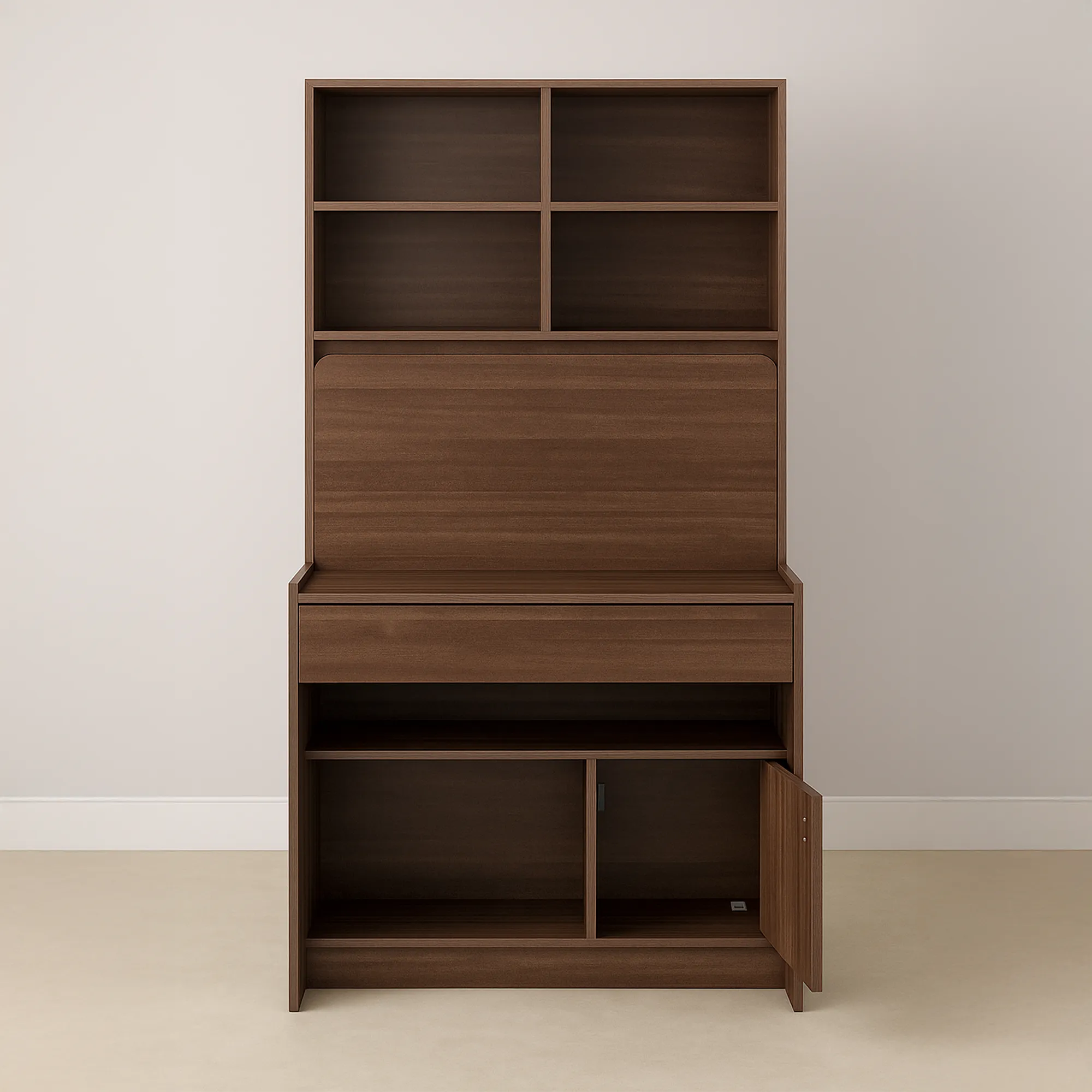 Cosmo study table with cabinet door open