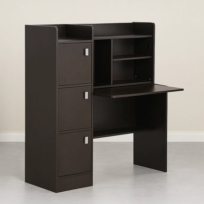 Modern Study Table with Hutch and Cabinets