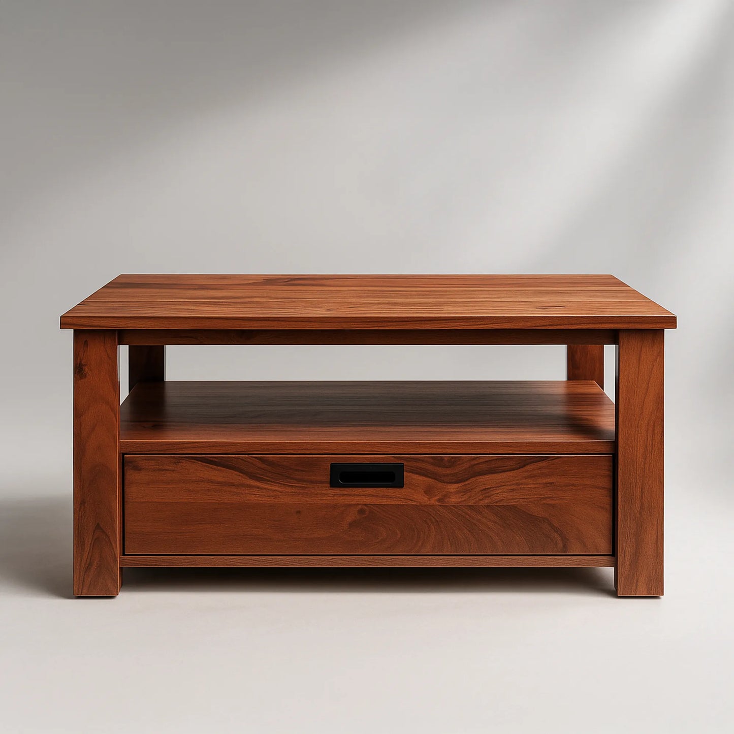 Space-Saving Living Room Centre Table with Storage | 32 × 20 in | MDF | Walnut Look | Free Delivery Kolkata