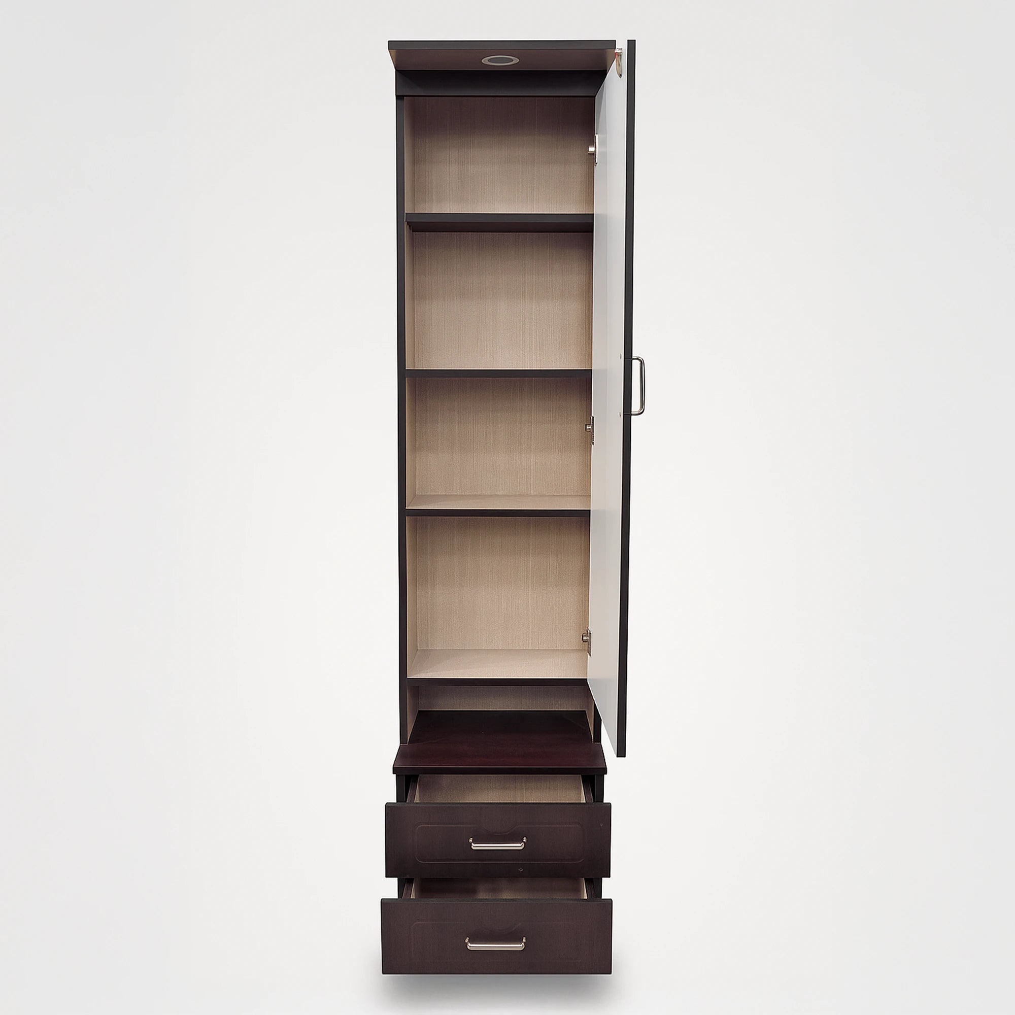 Angle view of Membrane Dresser in dark walnut finish