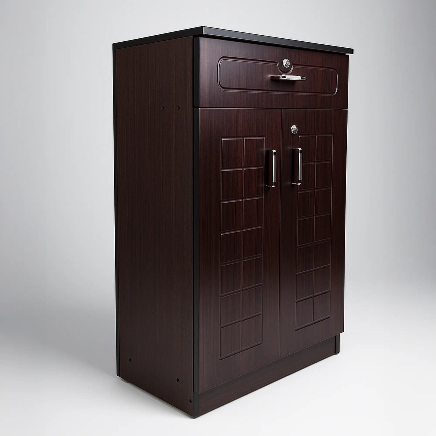 ModFurn™ Ivory MPC Two-Door Shoe Rack Cabinet