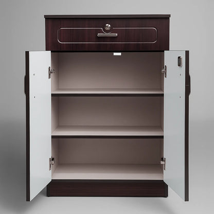 ModFurn™ Ivory MPC Two-Door Shoe Rack Cabinet