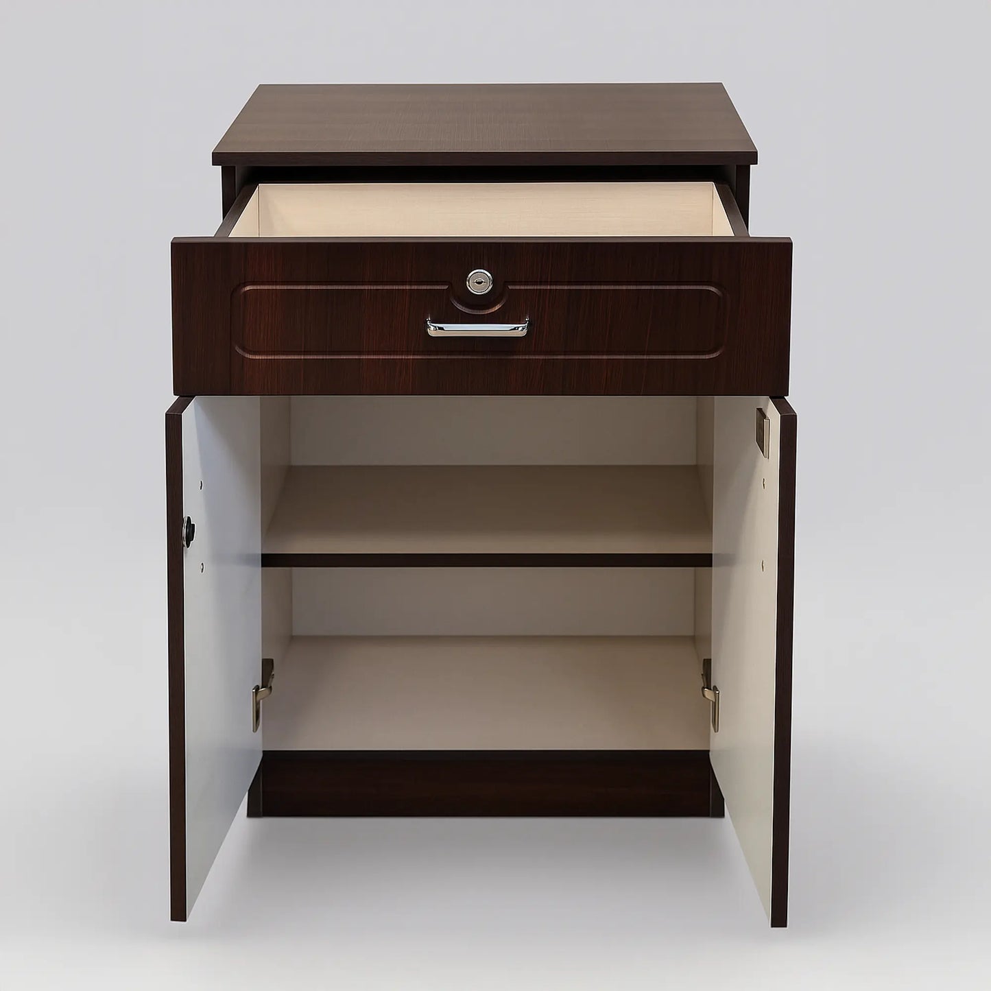 ModFurn™ Ivory MPC Two-Door Shoe Rack Cabinet